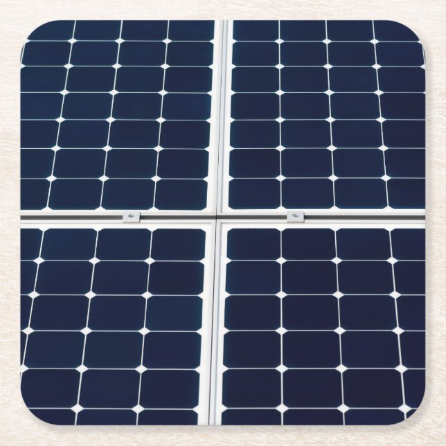 Dessous De Verre Carré Image amusante d'un panneau solaire (Devant)