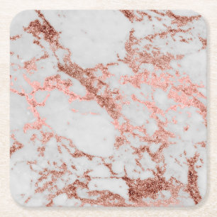 Dessous De Verre Carré Image rose de texture de marbre de parties