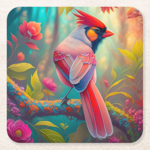 Dessous De Verre Carré Imaginaire Birds Homme Cardinal