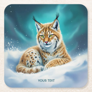 Dessous De Verre Carré Imaginaire Cute Lynx Cub hiver