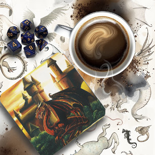 Dessous De Verre Carré Imaginaire du château de Red Dragon