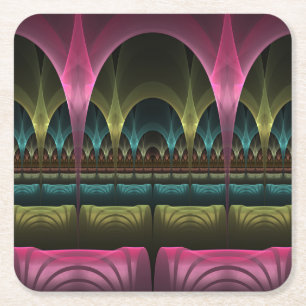 Dessous De Verre Carré Imaginaire spécial Motif Abstrait coloré Fractal