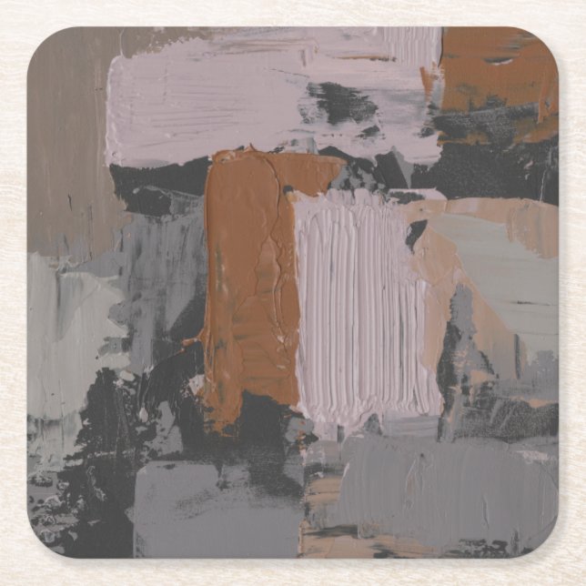 Dessous De Verre Carré Impasto Abstrait I (Devant)