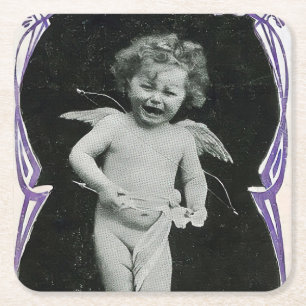 Dessous De Verre Carré Impression d'ange chérubin triste
