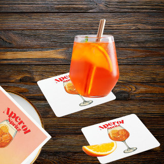 Dessous De Verre Carré Impression d'art rétro Aperol Spritz Bar à cocktai