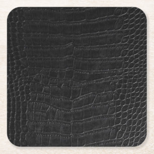 Dessous De Verre Carré Impression de cuir de faux crocodile alligator noi