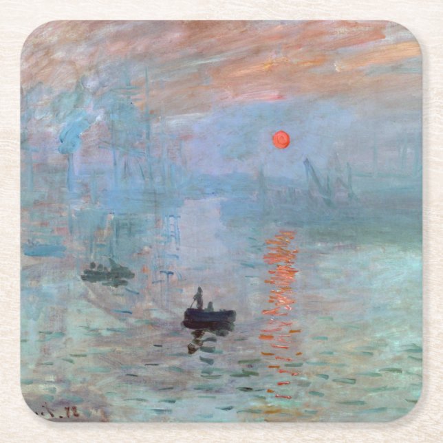 Dessous De Verre Carré Impression, Sunrise, Claude Monet, 1872 (Devant)