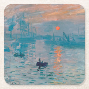 Dessous De Verre Carré Impression Sunrise Claude Monet impressionniste