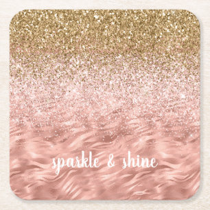 Dessous De Verre Carré Imprimé zèbre Glitz Rose Chic