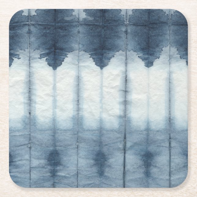 Dessous De Verre Carré Imprimer Shibori Indigio (Devant)