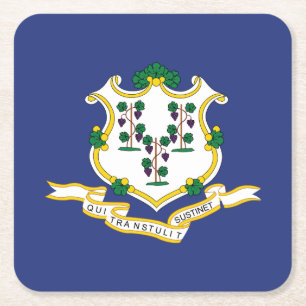 Dessous De Verre Carré Indicateur d'état Connecticut