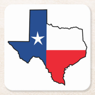 Dessous De Verre Carré Indicateur d'état du Texas