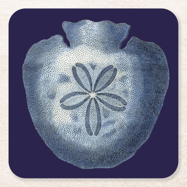 Dessous De Verre Carré Indigo Shells III (Devant)