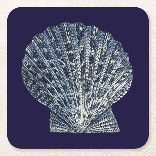 Dessous De Verre Carré Indigo Shells VIII (Devant)