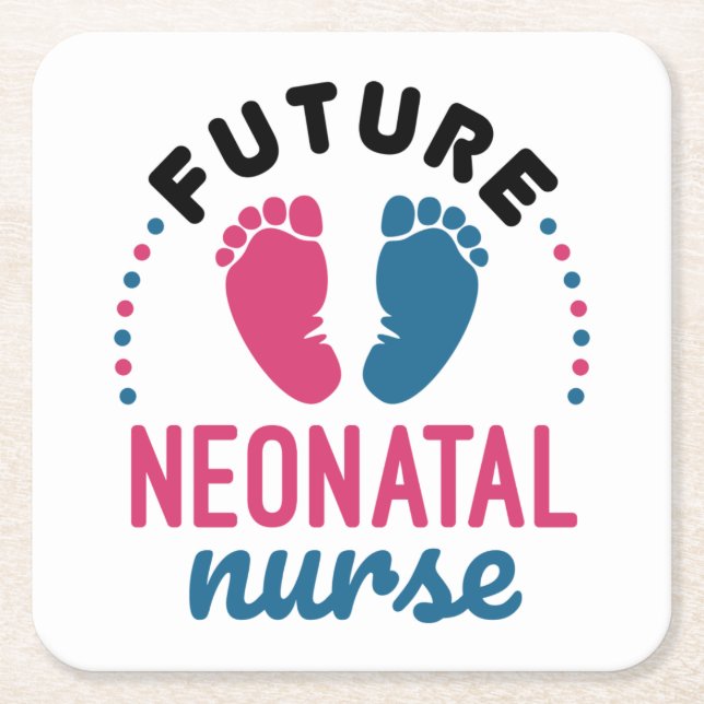 Dessous De Verre Carré Infirmière néonatale future Préemie NICU Infirmièr (Devant)