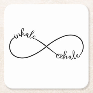 Dessous De Verre Carré Inhale, exhale, signe infini