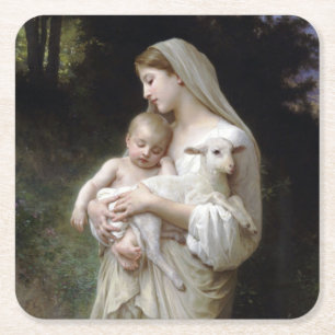 Dessous De Verre Carré Innocence (Vierge et Enfant), Bouguereau