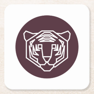Dessous De Verre Carré Insigne Visage Tiger