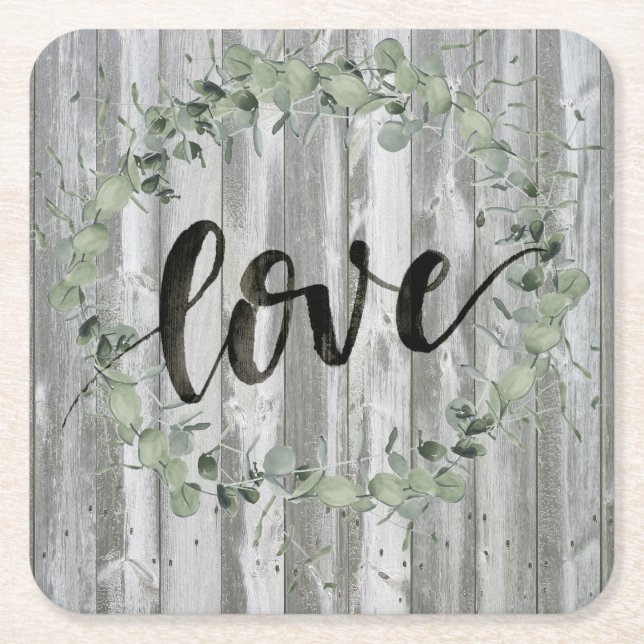 Dessous De Verre Carré Inspiration de ferme - amour (Devant)