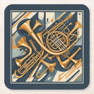 Dessous De Verre Carré Instruments de musique