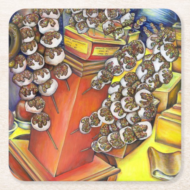 Dessous De Verre Carré Intersection de l'espace et du commerce (Devant)