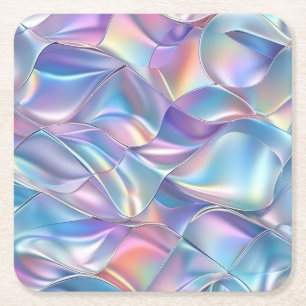 Dessous De Verre Carré Iridescente métallique 6 géométrique