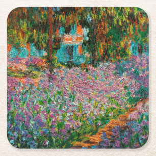 Dessous De Verre Carré Iris Jardin Monet Giverny fleurs