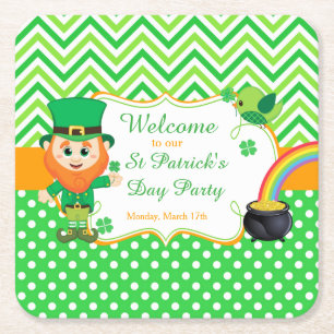 Dessous De Verre Carré Irish Leprechaun St Patrick's Day Party