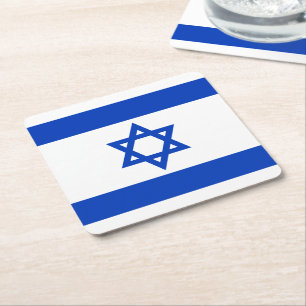 Dessous De Verre Carré Israël drapeau patriotique moderne