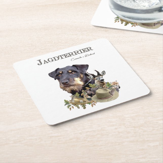 Dessous De Verre Carré Jagdterrier (Incliné)
