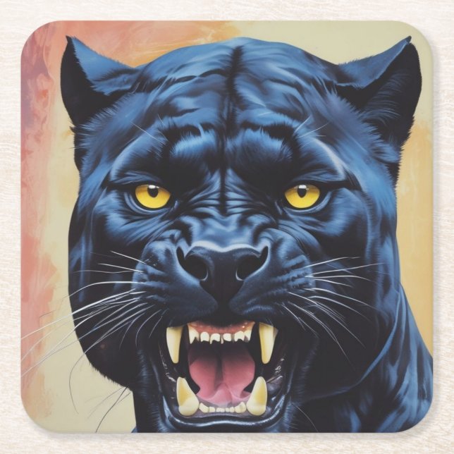 Dessous De Verre Carré Jaguar - Panthère noire (Devant)