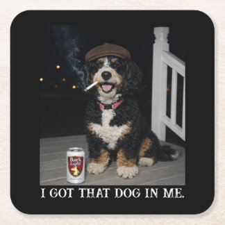 Dessous De Verre Carré J'ai Ce Chien En Moi, Mème Drôle De Bernedoodle