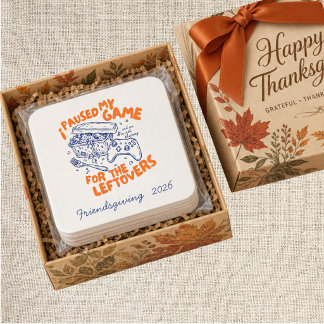 Dessous De Verre Carré J'ai mis mon jeu en pause pour le Friendsgiving de