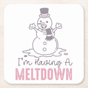 Dessous De Verre Carré J'ai une fonte - Drôle Snowman Design