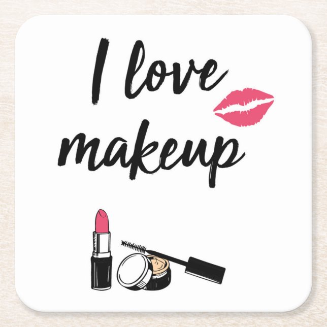 Dessous De Verre Carré J'aime le maquillage (Devant)