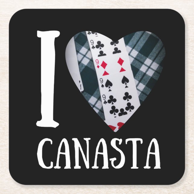 Dessous De Verre Carré J'aime les canasta | Drôle canasta player (Devant)