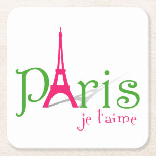 Dessous De Verre Carré J'aime Paris