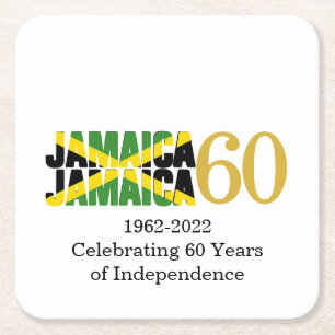 Dessous De Verre Carré JAMAICA 60e anniversaire de l'indépendance