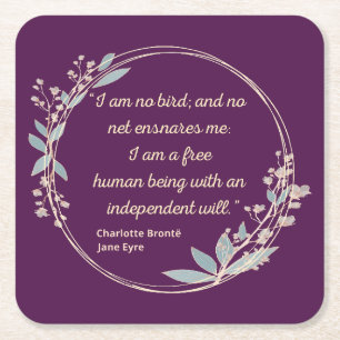 Dessous De Verre Carré Jane Eyre Citation II - Style mignon