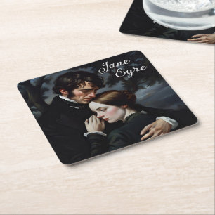 Dessous De Verre Carré Jane Eyre romantique et Edward Rochester