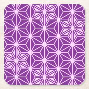 Dessous De Verre Carré Japonais Asanoha motif - améthyste violet