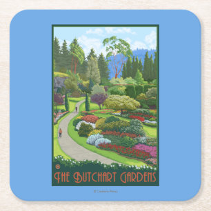 Dessous De Verre Carré Jardins de Butchart - baie de Brentwood