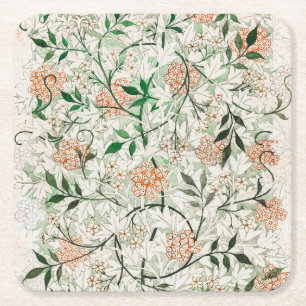 Dessous De Verre Carré Jasmine Peinture à la Fleur Oeuvre