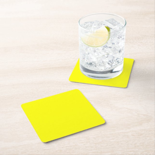 Dessous De Verre Carré Jaune (En situation)