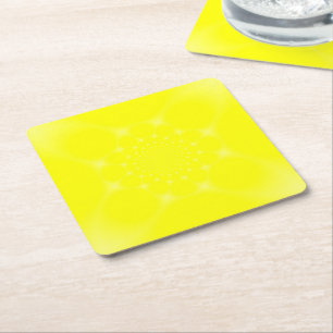 Dessous De Verre Carré Jaune Étincelant