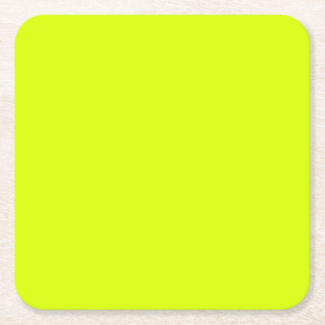 Dessous De Verre Carré Jaune néon, haute visibilité Chartreuse (Devant)