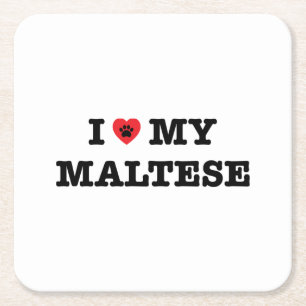 Dessous De Verre Carré J'Coeur Mon Maltais