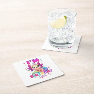 Dessous De Verre Carré Je suis l'Axolotl de la fille d'anniversaire