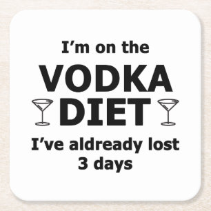 Dessous De Verre Carré Je suis sur la vodka Diet