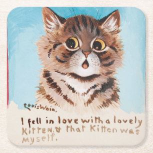Dessous De Verre Carré Je suis tombée amoureuse d'un chaton (Moi-même)